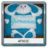 Fiocco di Nascita personalizzato coniglietto con cornice AF003C