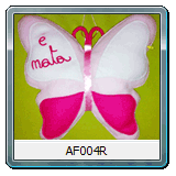 Fiocco di Nascita personalizzato farfalla rosa AF004R