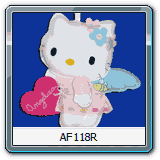 Fiocco Nascita Hello Kitty angioletto con il cuore in mano AF118R